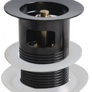 Supapa de scurgere pentru chiuveta, metal, negru/alb, 9,2 cm