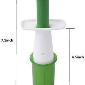 Taietor de fructe/legume pentru salata, verde/alb, otel inoxidabil/plastic, 20 x 7.5 x 7 cm