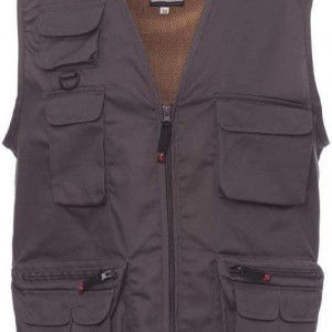Vesta pentru barbati PAYPER, poliester/bumbac, gri inchis, marimea 4XL
