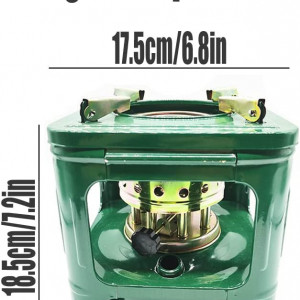 Aragaz pentru camping Lincheer, metal, verde/argintiu, 18,5 x 17,5 cm
