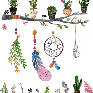 Autocolant de perete HautStore, PVC, multicolor, 72 x 78 cm