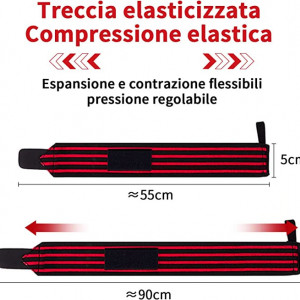Bandaj pentru incheietura mâinii DAILISHA pentru sport, rosu/negru