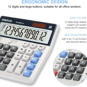 Calculator solar cu 12 cifre Lefancy, ABS/plastic, multicolor, 12,3 cm