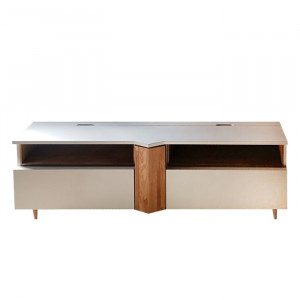 Comoda TV by Home Affaire, MDF, alb/natur, 140 x 45 x 50 cm