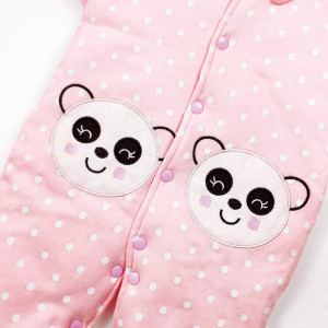 Costumas pentru bebelusi JiAmy, roz, bumbac, 6-9 luni