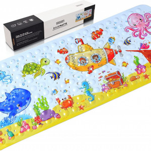 Covoras de baie antiderapant pentru copii BAJOLEM, PVC, multicolor, 100 x 40 cm