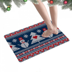 Covoras de intrare Anyingkai, textil, rosu/alb/albastru inchis, 40 x 60 cm