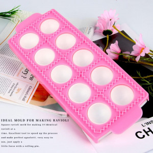 Forma pentru ravioli XiXiRan, plastic, roz, 26,5 x 10,5 x 2,2 cm