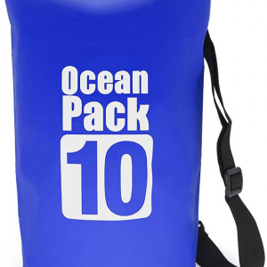 Geanta impermeabila pentru activitati cu barca/surfing MyGadget, albastru, 10 L, PVC, 53 x 31 cm