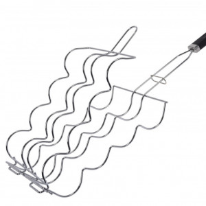 Grill pentru porumb la gratar Karll, 60 cm, crom, argintiu