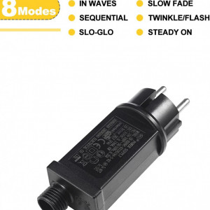 Instalatie cu 200 de LED-uri Shenkey, 8 moduri de iluminare, impermeabil, 23 m