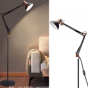 Lampadar Depuley, metal/plastic, negru/cupru, 29 x 170 cm