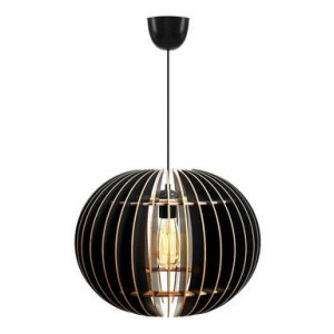 Lustra Alfred, E27, lemn, negru, 57 x 30 cm