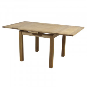 Masă extensibilă Ashly din lemn masiv de stejar, 90cm L x 90cm L x 76cm H