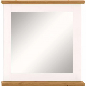 Oglinda Dagny Home Affaire, sticla/lemn pin, alb/miere, 60 x 72 x 4 cm