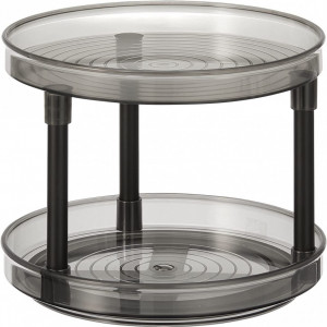 Organizator pentru baie mDesign, plastic, gri fumuriu/negru, 18,5 x 23,4 cm
