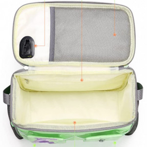 Organizator pentru carucior Glücklich, nailon, verde/negru, 30 x 15 x 18 cm