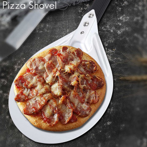 Paleta pentru pizza Coairrwy, aluminiu, negru/argintiu, 40 x 20 x 18 cm