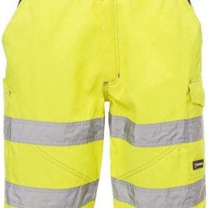 Pantaloni 3 sferturi de lucru pentru barbati Payper Wear, reflectorizanti, poliester/bumbac, galben neon/argintiu, marimea M