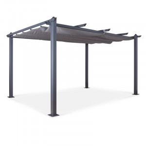 Pergola Kingstowne, metal, gri, 227 x 405 x 298 cm