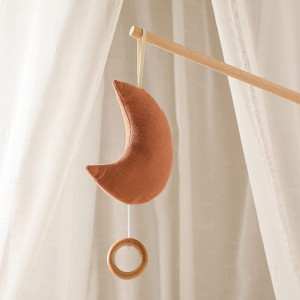 Perna muzicala pentru bebelusi OESSUF, bumbac, roz, 32 cm