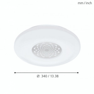 Plafoniera LED Capasso II plastic/otel, alb, 1 bec, diametru 34 cm, 230 V, 2765 K