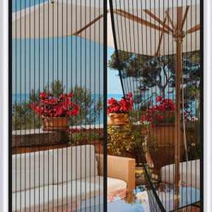 Plasa magnetica pentru insecte Vamcheer, poliester, negru, 110 x 220 cm