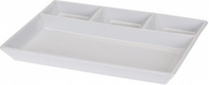 Platou Snack cu 4 compartimente, Karll, ceramică, alb