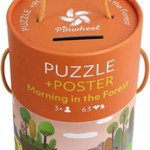 Puzzle cu 63 piese pentru copii OhMill, hartie, animale, multicolor, 48 x 33 cm
