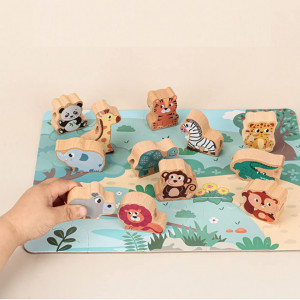 Puzzle pentru copii Goorder, lemn, multicolor
