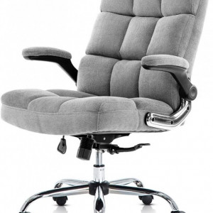Scaun de birou, catifea, gri, 55,11 x 56,89 x 105,92/114,05 cm
