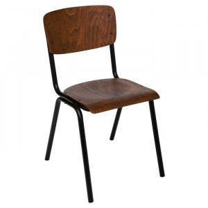 Scaun Eberhart, negru/maro, 83 x 44 x 47,5 cm