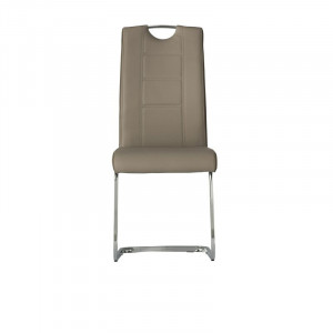 Scaun tapitat Lukka, taupe/argintiu, 100 x 44 x 60 cm