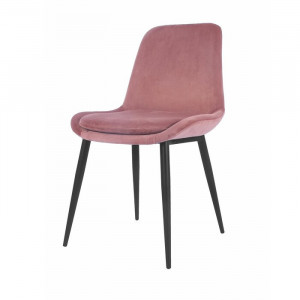 Scaun tapitat Yara, roz/negru, 84,50 x 51 x 55 cm