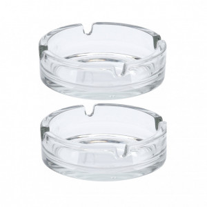 Set 2 scrumiere de sticla Karll, 10 x 3.5 cm