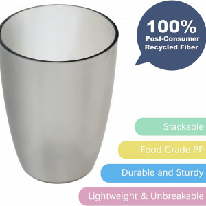 Set de 10 pahare Kazaigou, plastic, gri, 370 ml, 11 x 7,9 x 5,5 cm