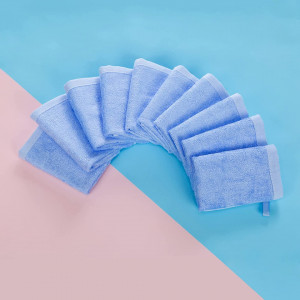 Set de 10 prosoape pentru bebelusi MINIMOTO, textil, albastru, 25 x 25 cm