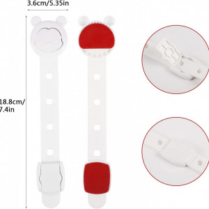 Set de 10 protectii pentru dulapuri/sertare Lanjue plastic, alb, 18,8 x 3,6 cm