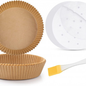 Set de 100 hartii de copt pentru friteuza Simpeak, maro/alb, 16 cm