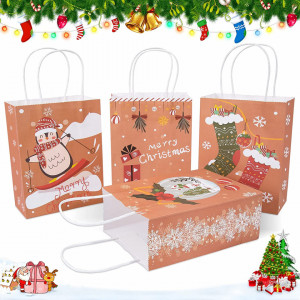 Set de 12 pungi de cadouri EKKONG, hartie, multicolor, 21 x 16 x 8 cm