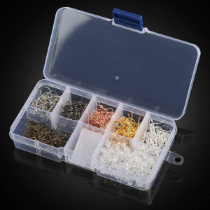 Set de 180 de carlige si 200 capace pentru cercei Naler, metal/plastic, multicolor, 20 x 18 mm