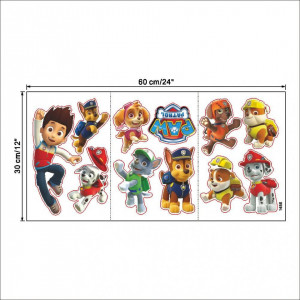 Set de 2 autocolante Paw Patrula Kibi, vinil, multicolor, 43 x 65 cm/ 30 x 60 cm
