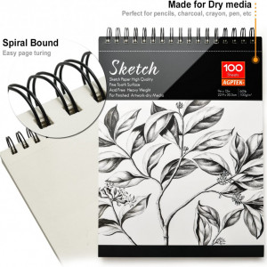 Set de 2 caiete pentru desen AGPTEK, hartie, 22,9 x 30,5 cm