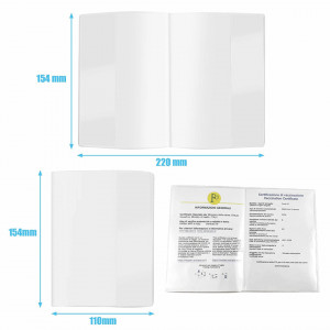 Set de 2 coperti pentru pasaport/carnetel Mizijia, PVC, transparent, 11 x 15,4 cm