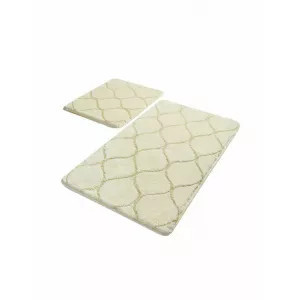 Set de 2 covoare de baie Abi, acril, ecru/bej