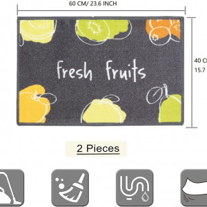 Set de 2 covorase de bucatarie Carvapet, multicolor, cauciuc/poliester, 40 x 60 cm