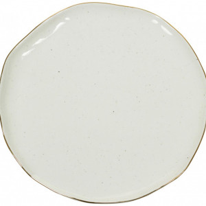 Set de 2 farfurii Bella, portelan, crem/gri/auriu, 26 x 3 cm