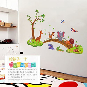 Set de 2 foi cu autocolante pentru copii Kibi, multicolor, animale, vinil, 86 x 135 cm