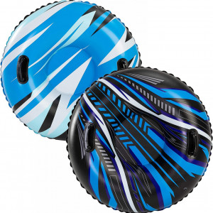 Set de 2 jucarii gonflabile cu manere pentru zapada JOYIN, albastru/ negru, PVC, 86,4 cm