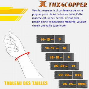 Set de 2 mansoane de compresie pentru incheietura mainii Thx4COPPER, nailon/cupru, bej, XXXL
